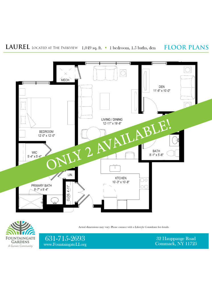 Laurel independent living apartment floor plans