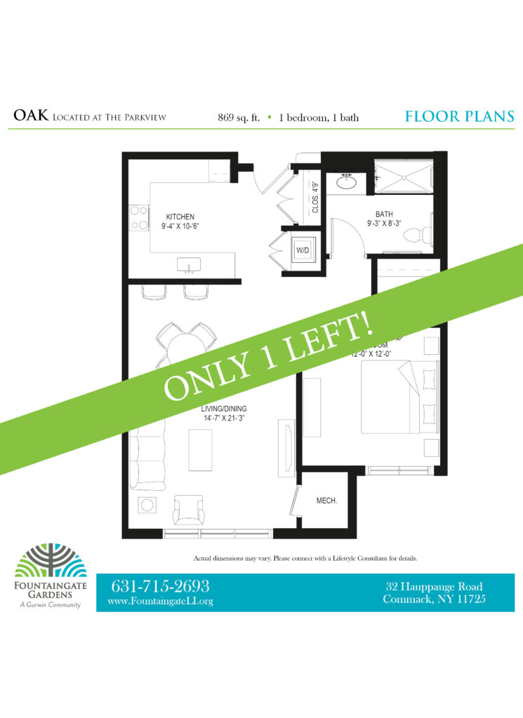oak independent living apartment floor plans