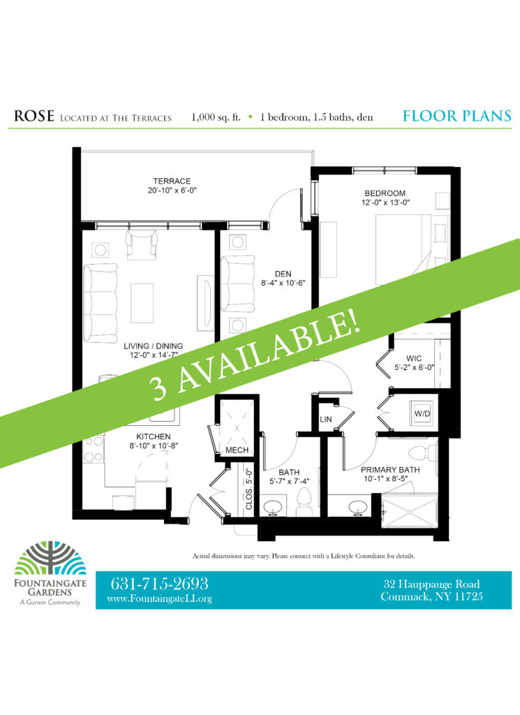 rose independent living apartment floor plans