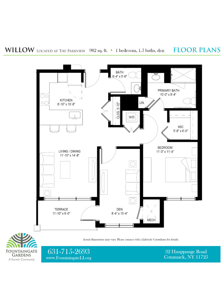 Willow independent living apartment floor plans